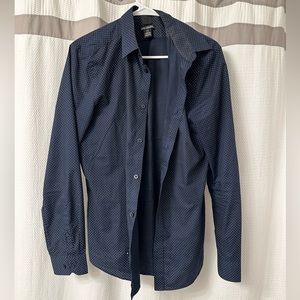 Slim Fit Easy-iron Shirt (NAVY BLUE/ DOTTED)